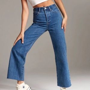 Aritzia Denim Forum The Farrah High Rise Wide Leg